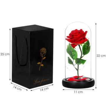 ВЕЧНАЯ РОЗА В СТЕКЛЕ, светящаяся светодиодная коробочка, как живая ИДЕЯ ДЛЯ ЖЕНСКОГО ДНЯ