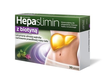 HEPASLIMIN Z BIOTYNĄ 30 T na wątrobę i odchudzanie