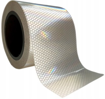 TAŚMA ODBLASKOWA SAMOPRZYLEPNA NAKLEJKA BIAŁA 15cm