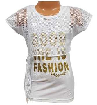 BLUZKA Z BOLERKIEM GOOD r 10 - 134/140 cm WHITE