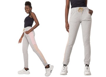 Spodnie DRESY FITNESS dresowe SZARE F236 M/L