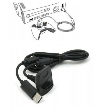 Черный зарядный кабель Play для XBOX 360