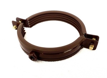 ЗАЖИМ С РЕЗИНОВЫМ ДЛЯ ДРЕНАЖНОЙ ТРУБЫ КОРИЧНЕВЫЙ КРОНШТЕЙН 100мм