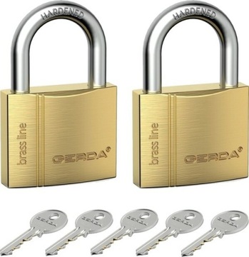Kłódka mosiężna kpl. 2 szt GERDA BRASS LINE KMZ 30