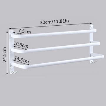 30CM Wieszak na ręczniki łazienkowe z haczykami