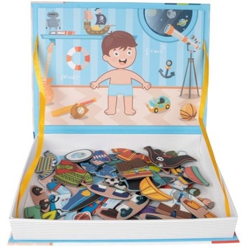 UKŁADANKA MAGNETYCZNA UBIERANIE CHŁOPCA 59 ele.