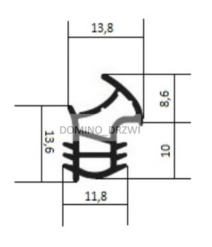 УПЛОТНИТЕЛЬ ДЛЯ МЕТАЛЛИЧЕСКОЙ ДВЕРНОЙ КОРОБКИ ПОРОГ СТАЛЬ GERDA ETC ЧЕРНЫЙ 6 м