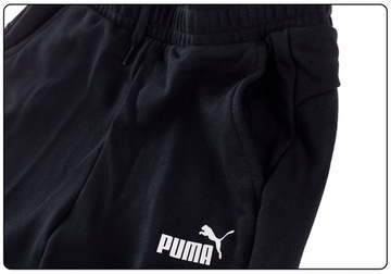 PUMA SPODNIE MĘSKIE DRESOWE BAWEŁNIANE ESS LOGO PANTS FL CI BLACK r.S