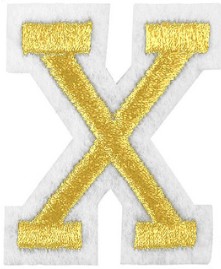 Naszywka litera -X- aplikacja złota