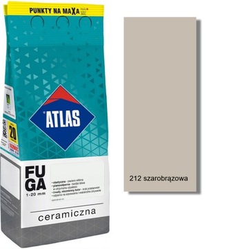 ATLAS FUGA CERAMICZNA 1-20MM 212 SZAROBRĄZOWA 2KG
