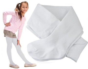 140-146 Rajstopki rajstopy biały BAWEŁNIANE GŁADKIE rb białe YOCLUB rajtuzy