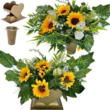 Украшение Украшение Цветы на могилу ПОДСОЛНУХИ Композиция из 2 частей КРАСИВАЯ