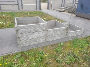 GRZĄDKI PODWYŻSZONE BETONOWE WARZYWNIK ZIELNIK - PŁYTA BETONOWA WZÓR DREWNO