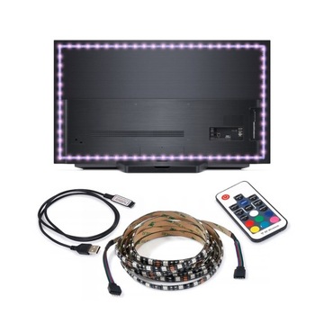 Taśma LED RGB 5m 5V + pilot K17 radiowy USB TV