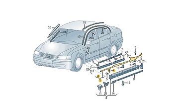 Listwa nakładka progu Passat B5 3B0853370GB41