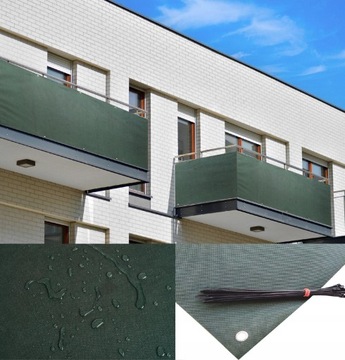 OSŁONA NA BALKON 0,8X3M ZIELONA MATA BALKONOWA PL