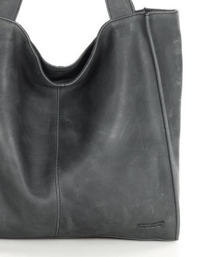 Prestigia Duża torba shopper skórzana czarna