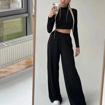 Women Loose Pantsuits Sexy Fitness Suit Cropped To