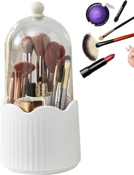 Держатель для кистей с крышкой, пыленепроницаемый, вращающийся на 360 градусов, органайзер.