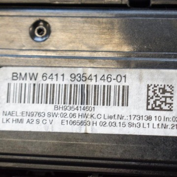 BMW 3 GRANÁT TURISMO F34 JEDNOTKA ŘÍDÍCÍ KLIMATIZACE 9363498 9354146 201