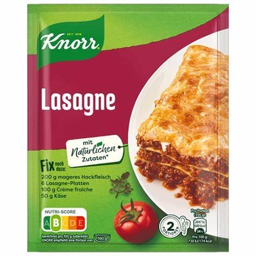 Knorr Fix Lazania Lasagne 52 g z Niemiec
