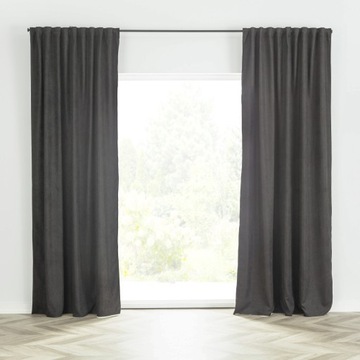 Dekoria Zasłona BASIC na taśmie 140x260 czarna