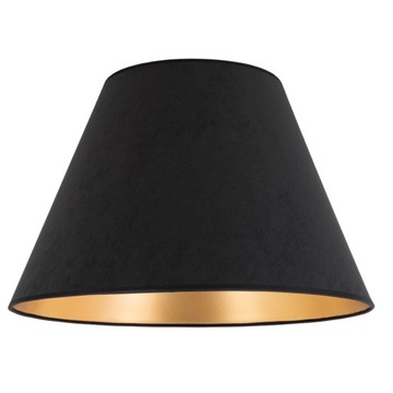 Czarno-złoty abażur z weluru do lampy stojącej 8S 45/30 duży czarny abażur