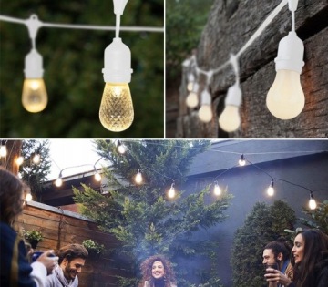 ГИРЛЯНД САДОВЫЙ СВЕТИЛЬНИК БЕЛЫЙ E27 10M + 10x LED