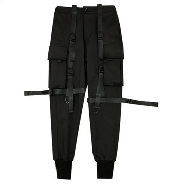 HOUZHOU Techwear Black Cargo Pants for Men Cargo T