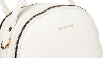 Elegancki plecak damski pojemny skórzany biały PETERSON