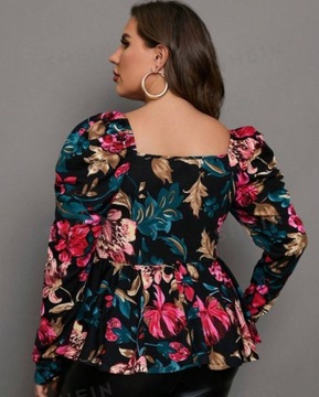 SHEIN DAMSKA BLUZKA W KWIATY PLUS SIZE 50 ŁKA