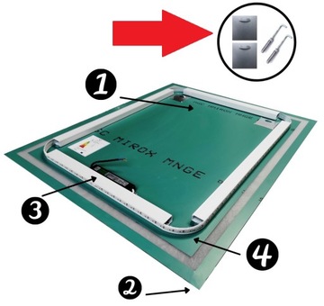 ЗЕРКАЛО 85х40 см СО СВЕТОДИОДНОЙ ПОДСВЕТКОЙ УЗОРЫ ДЛЯ ВАННОЙ КОМНАТЫ