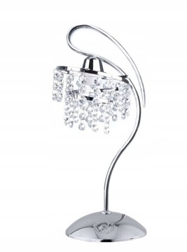 LAMPKA NOCNA STOŁOWA KRYSZTAŁOWA CHROM LED PERŁA