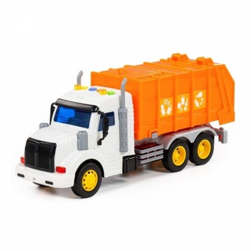 WADER POLESIE МУСОРОВОЗ ПРИВОД СВЕТА ЗВУК ОРАНЖЕВЫЙ 86501