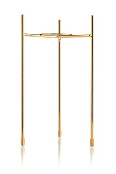 Керамический цветочный горшок, золотая крышка, мраморная подставка.