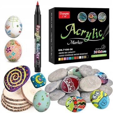 Pisaki do Kamieni Szkła Markery AKRYLOWE - 24 szt