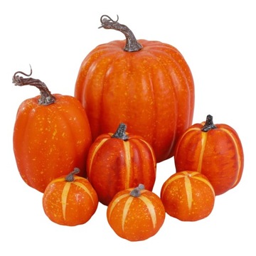 7 szt. Różne sztuczne dynie Halloween żółte