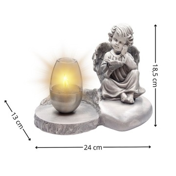 СЕРАЯ ГИПСОВАЯ ФИГУРКА Гробница СОЛНЕЧНАЯ СВЕТОДИОДНАЯ ЛАМПА