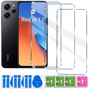 3x SZKŁO HARTOWANE SZYBKA do Xiaomi Redmi 12 4G