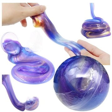 SLIME MASA SENSORYCZNA TĘCZOWA GALAXY crystal ball gluty glut plastelina