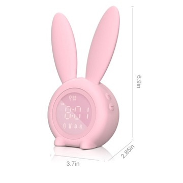 НОЧНИК ДЕТСКИЙ БУДИЛЬНИК КРОЛИК ЧАСЫ ДЛЯ ДЕТЕЙ
