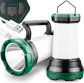 LATARKA LAMPA KEMPINGOWA WODOODPORNA POWERBANK USB