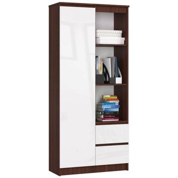 REGAŁ BIUROWY R 80 cm CLP R11 WENGe BIAŁY POŁYSK