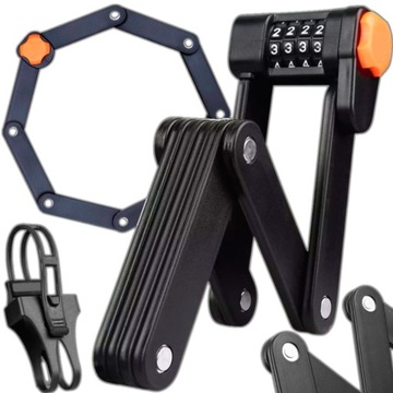 DUŻE ZAPIĘCIE ROWEROWE DO ROWERU SKŁADANE BLOKADA SZYFR UTWARDZANA STAL ABS