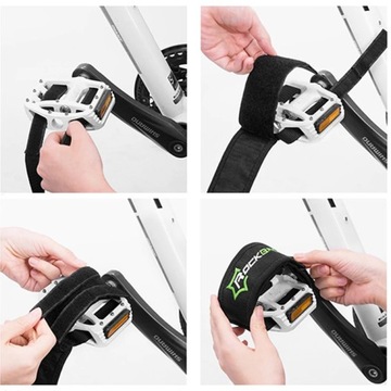 РЕМНИ ДЛЯ ВЕЛОСИПЕДНЫХ ПЕДАЛЕЙ, 2 ШТ. РЕМНИ ДЛЯ НОГ, ЛЕГКИЕ ЧЕРНЫЕ, НА ЗАВЕЛКРО