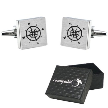Spinki do mankietów koszuli RÓŻE WIATRÓW kompasy