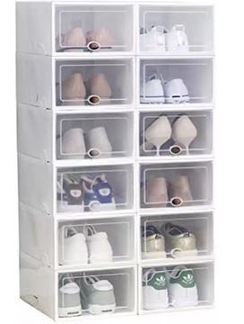 10x Pudełko POJEMNIK na BUTY z klapą ORGANIZER
