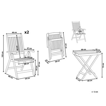 TOSCANA Комплект балконной мебели из дерева акации