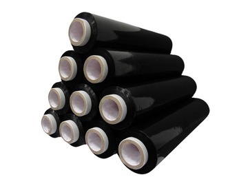 FOLIA STRETCH CZARNA 3 KG STRECZ MOCNA STRECH 10 SZTUK MEGA PAKA NA MAGAZYN