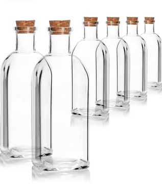 COM-FOUR 6 BUTELKA 120ML BUTELKA Z KORKOWYM ZAMKNIĘCIEM DO PŁYNÓW OLEJ OCET